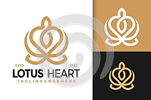 Lotus Heart Logo Design, brand identity logos vector, modern logo, Logo Designs Vector Illustration Template