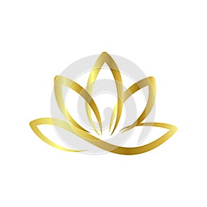 Lotus icon flat flower logo