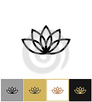Lotus icon, lotos calm and harmony pictogram