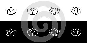 Lotus icon set. Buddhist symbolism