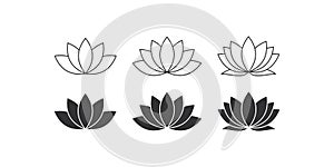 Lotus icon set. Water flower vector