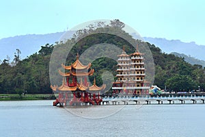 Lotus Lake, Temple, Tiger and Dragon Pagodas, Kaohsiung, Taiwan