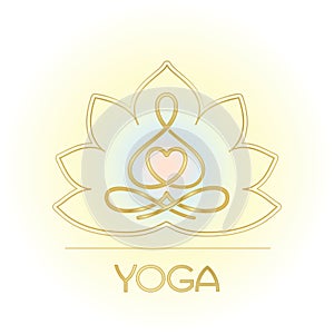 Lotus line figure for a yoga center