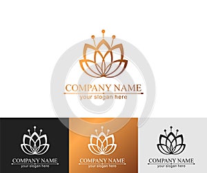 Lotus Logo. Flower icon abstract design  template business card. Lotus SPA icon. Logo for Spa, massage, beauty salon, yoga,