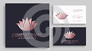 Lotus Logo. Flower icon abstract design  template business card. Lotus SPA icon. Logo for Spa, massage, beauty salon, yoga,