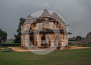 Lotus Mahal in Hampi is a masterpiece of architecture, two-storey building with many open arches