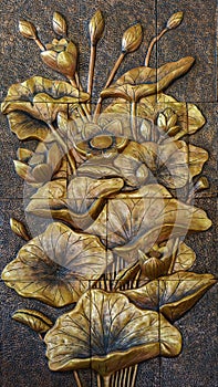 Lotus painting on wall decoration