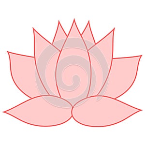 Lotus. The pink flower is a symbol of purity and enlightenment. You can use as a logo, trademark, icon. Suitable for illustrating