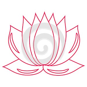 Lotus. The pink flower is a symbol of purity and enlightenment. You can use as a logo, trademark, icon. Suitable for illustrating