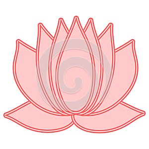 Lotus. The pink flower is a symbol of purity and enlightenment. You can use as a logo, trademark, icon. Suitable for illustrating