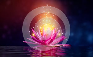 Lotus Pink light purple floating light sparkle purple background