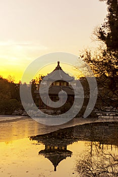 The Lotus Pond in Baoding city, China. The famous ancient garden