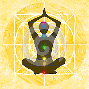 Lotus pose and chakra points