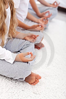 Lotus position yoga relaxation detail