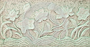 Lotus relief on marble