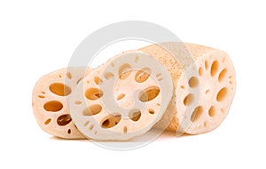 Lotus root isolated on white background