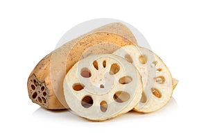 Lotus root isolated on the white background