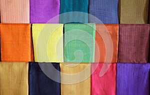 Lotus and silk textile in Myanmar