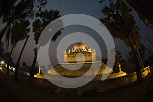 The Lotus Stupa is one of the unique features of Wat Wisounrat is the Watermelon Stupa, known as That Makmo.