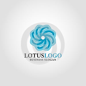 Lotus - Stylish vortex line Art Flower Logo