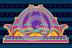 Lotus Temple in Indian art style
