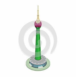 Lotus Tower Sri lanka Landmark Building isometric illustration Vector