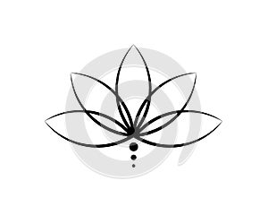 Lotus on a white background. Tattoo. Symbol. Vector