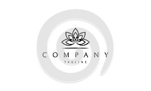 Lotus Yoga Flower Abstract Black vector logo design