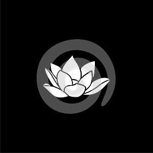 Lotus Yoga Logo Design isolated on dark background