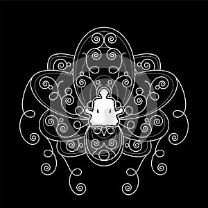 Lotus Yoga Logo Template Female Zen Meditation