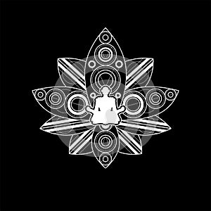 Lotus Yoga Logo Template Female Zen Meditation