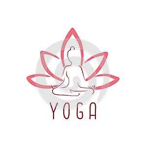 Lotus Yoga Logo Vector Design