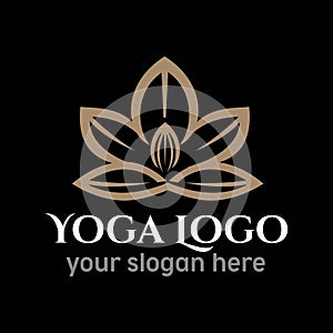 Lotus Yoga Logo Vector Design