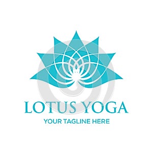 Lotus yoga vector logo template