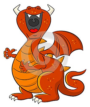 Loud laughing cartoon dragon