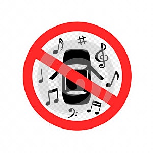 loud music from auto car prohibited sign