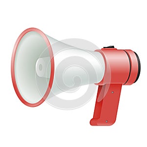 Loud speaker megaphone loudspeaker voice amplifier advertisement object template shout vector Illustration