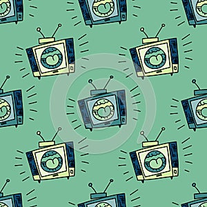 Loud television seamless pattern