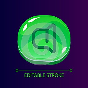 Loudspeaker glossy ui button with linear icon