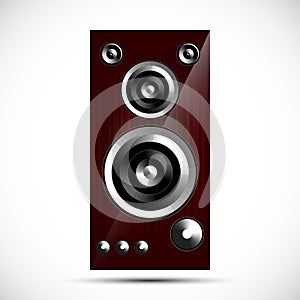 loudspeaker Hi-Fi acoustics icon wooden case illustration