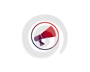Loudspeaker Logo  for text. Design concept for business, social media, informing, broadcasting, marketing