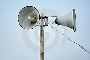 loudspeakers installed on the pillars