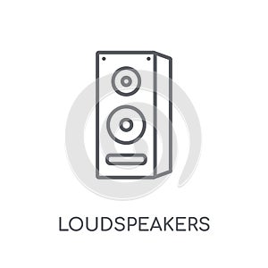 Loudspeakers linear icon. Modern outline Loudspeakers logo conce