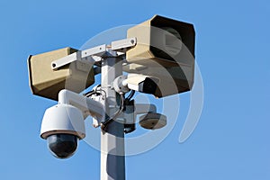 Loudspeakers with motion detectors, CCTV cameras and wireless transceiver