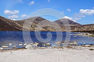 Lough Shannagh, mountain lake in the middle of Mourne Mountains in County Down, Northern ireland