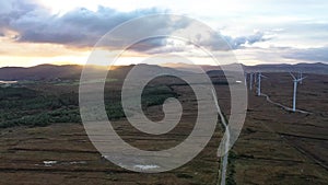 The Loughderryduff windfarm is producing between Ardara and Portnoo in County Donegal.