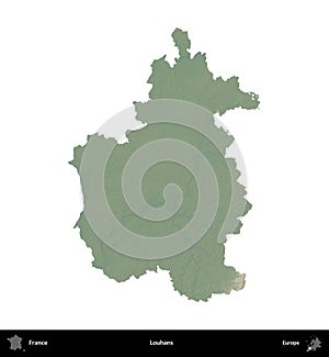 Louhans, France, isolated on white. Physical