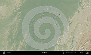 Louhans outlined, France. Physical