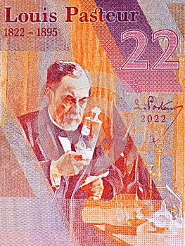 Louis Pasteur a portrait from money