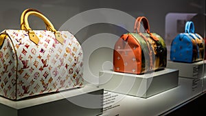 Louis Vuitton Keepall Bag collections showcase at the Time Capsule Exhibition by Louis Vuitton KLCC in Kuala Lumpur